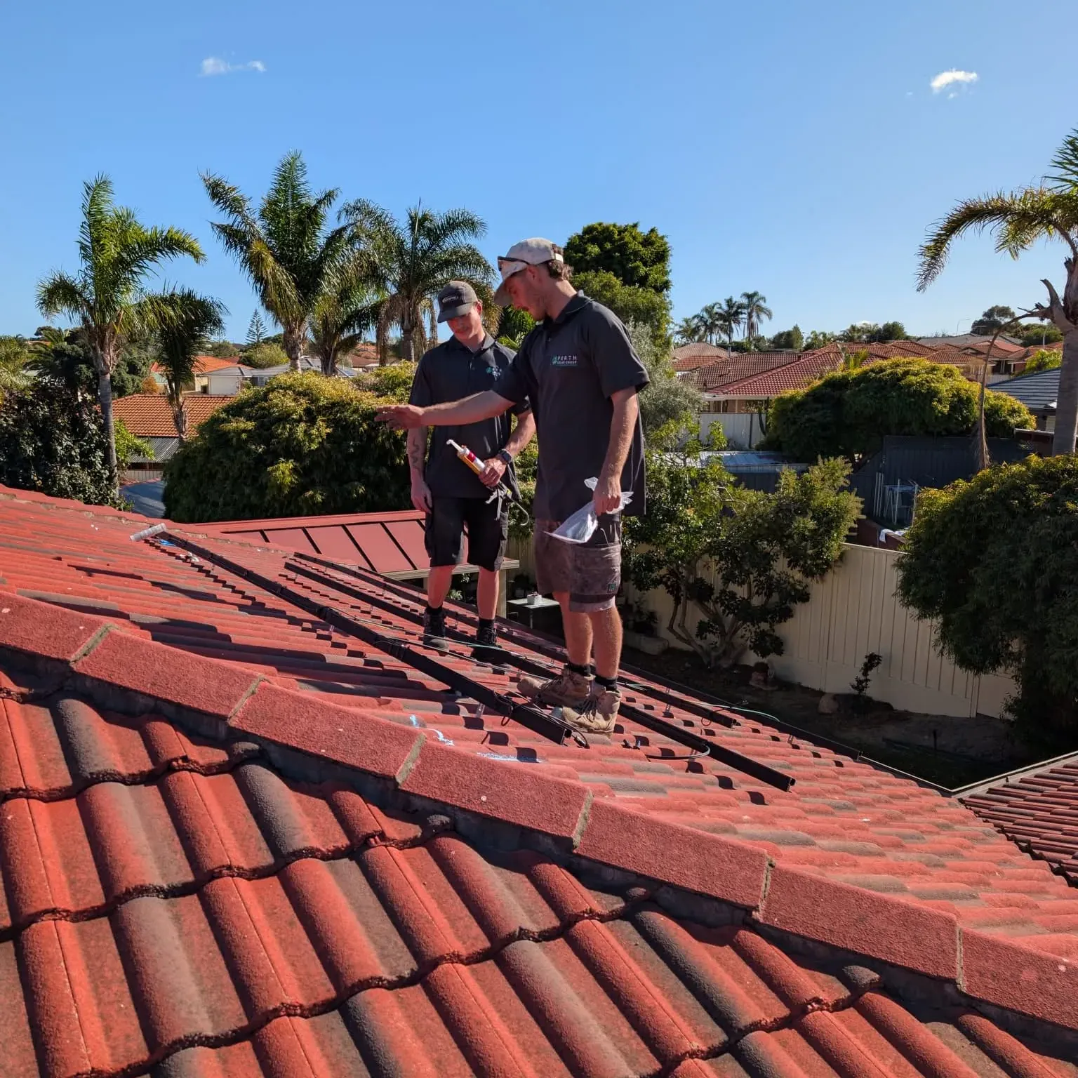 Install underway on terracotta tiles